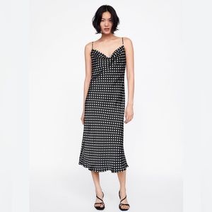 ZARA polka dot silky dress